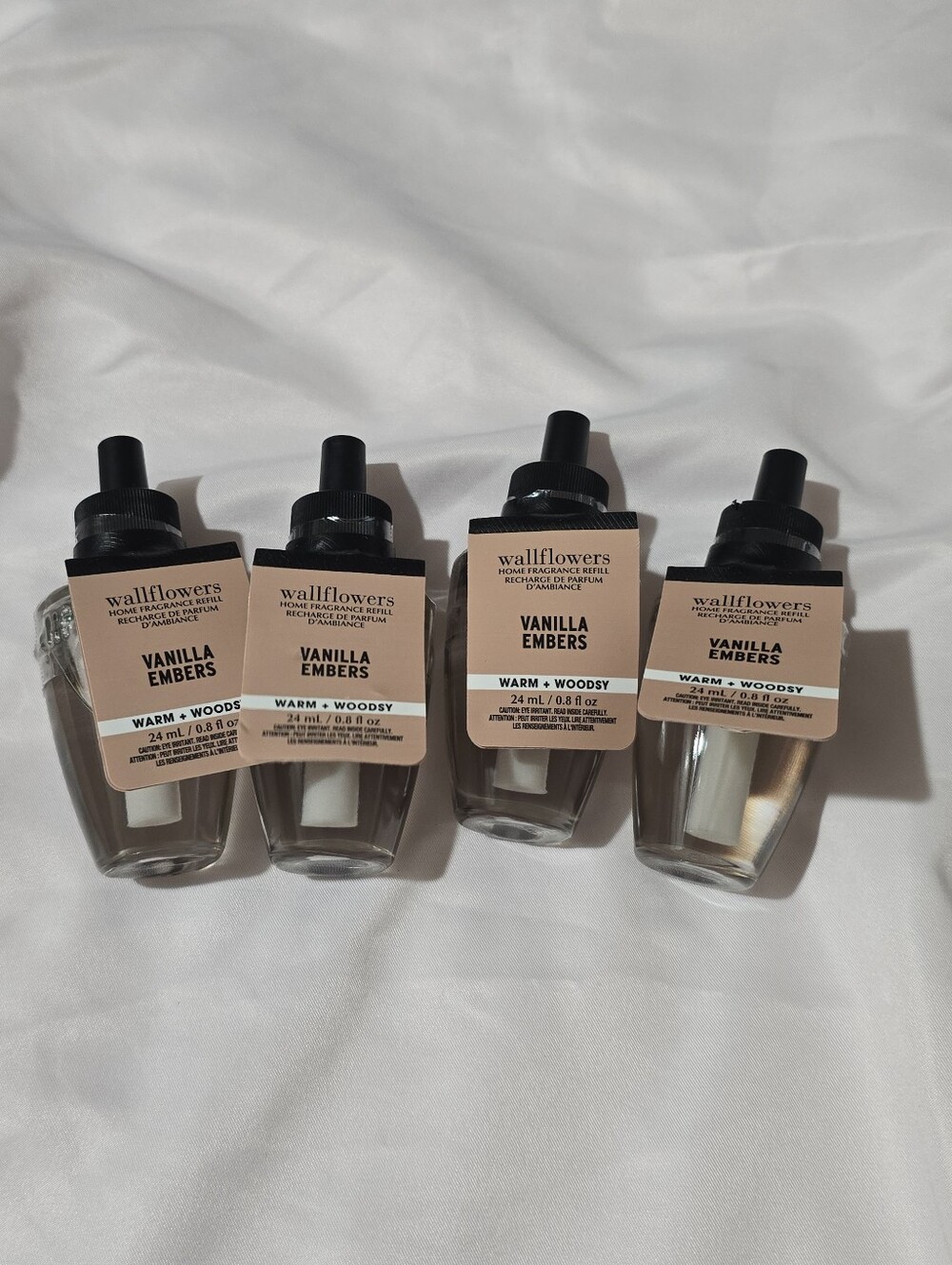 NWT White Barn Wallflowers Home Fragrance Refill Vanilla Embers Bath & Body 4pcs